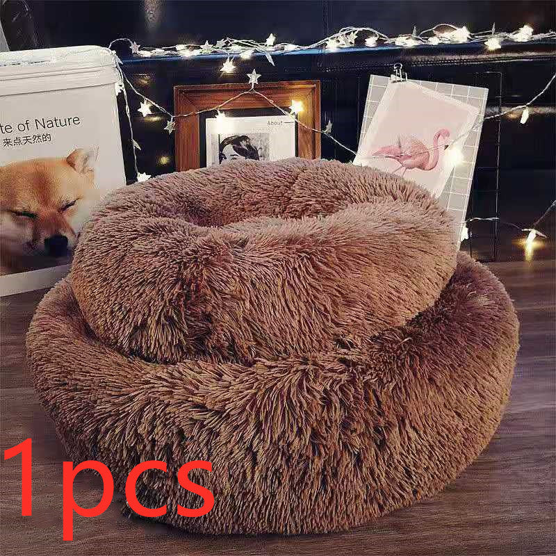 CozyPaws™ Plush Bed – Round Nest for Cats & Small Dogs