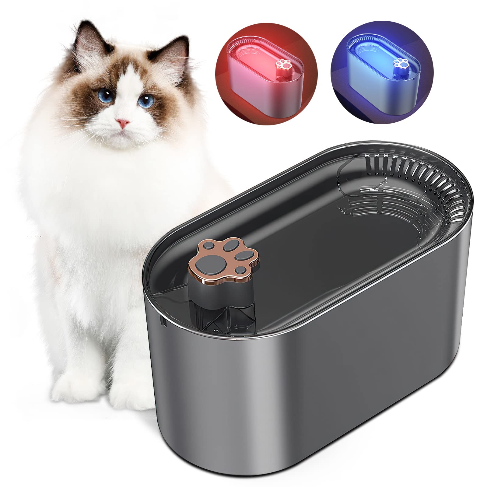 AquaFlow™ 3L Pet Water Fountain – Ultra-Quiet, LED Indicator & Triple Filtration