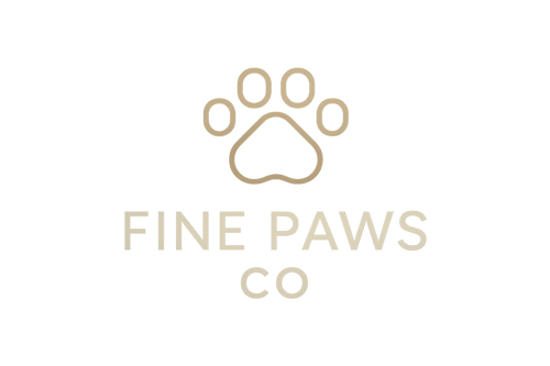 a modern, sleek design for a logo for a pet product company named "Fine Paws Co"